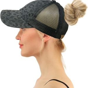 C.C Leopard Pattern Criss Cross Ponycap